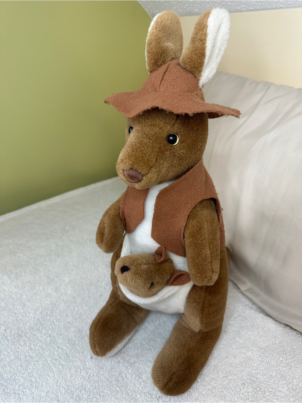 Brown Plush Kangaroo with Joey Kids Accessory Plush